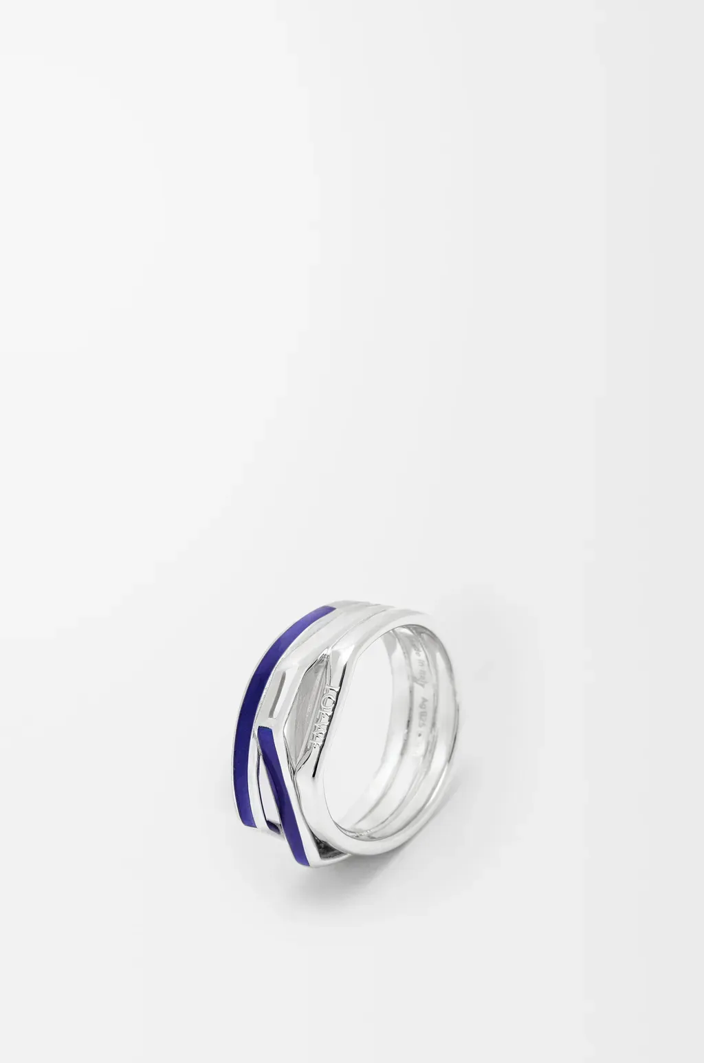 Stacked Ring In Sterling Silver And Enamel