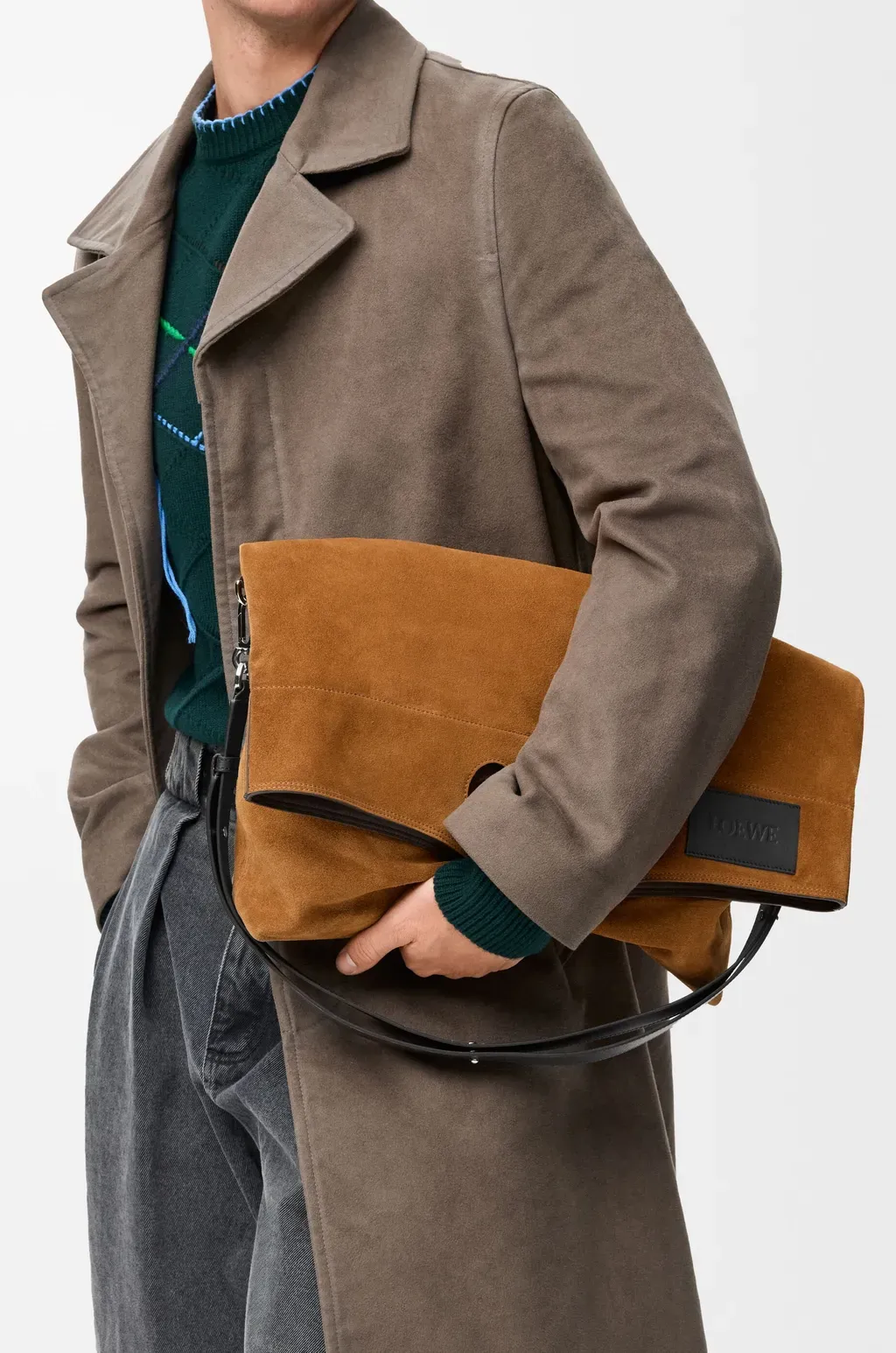 Bob Folded Tote In Suede