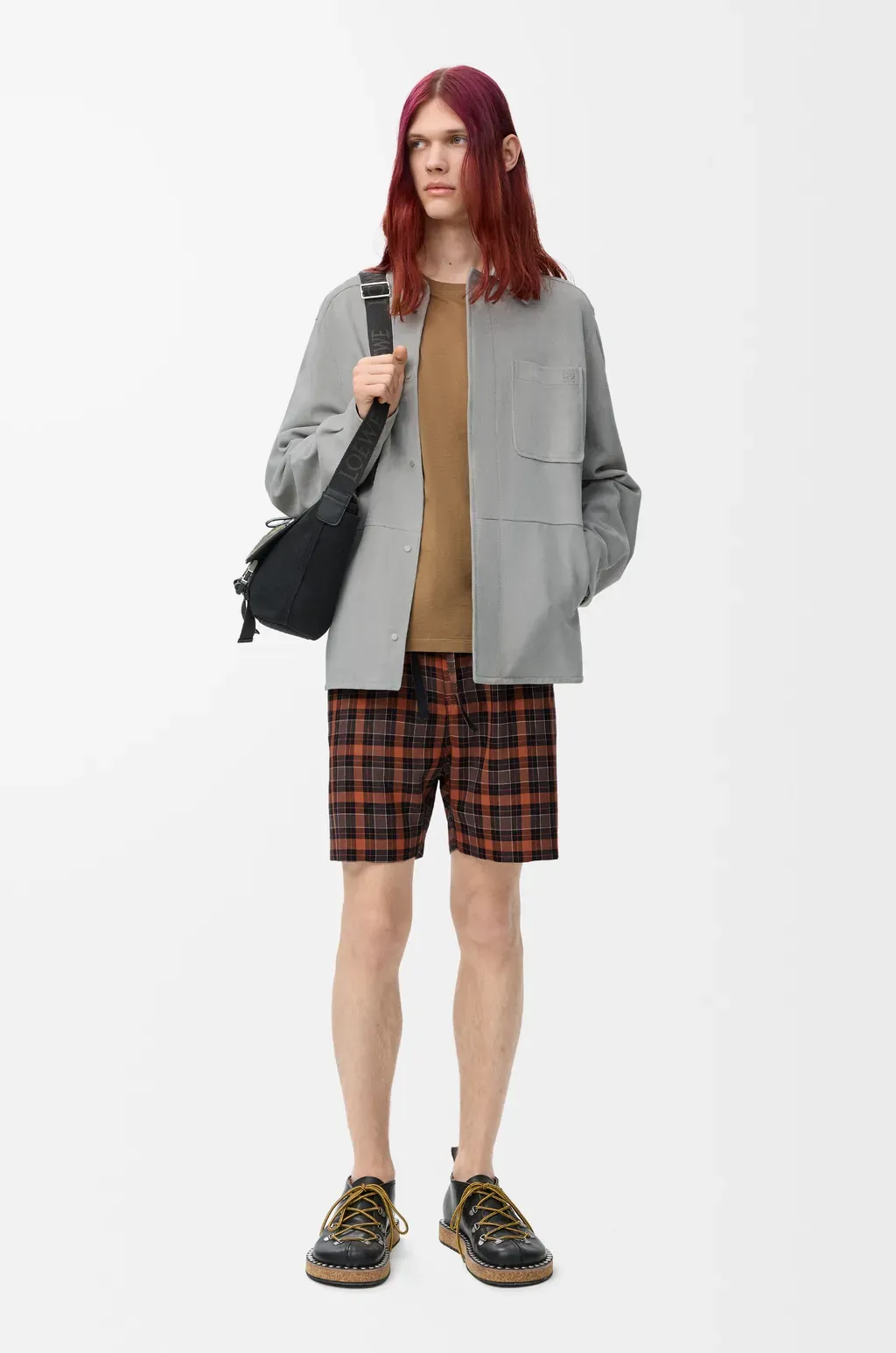 Overshirt In Suede Lambskin