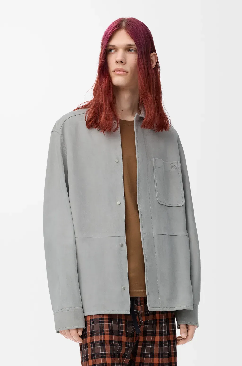 Overshirt In Suede Lambskin