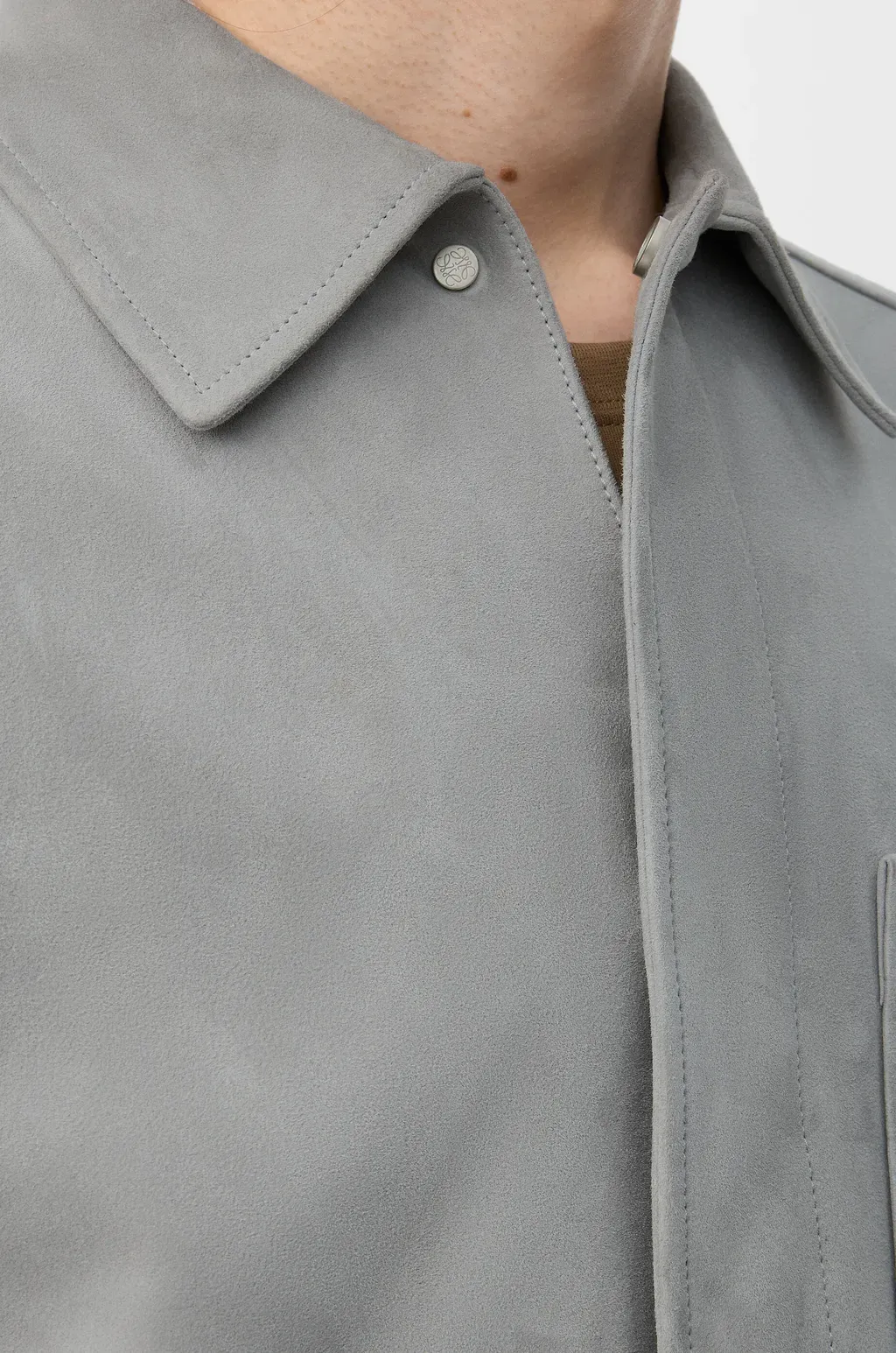 Overshirt In Suede Lambskin