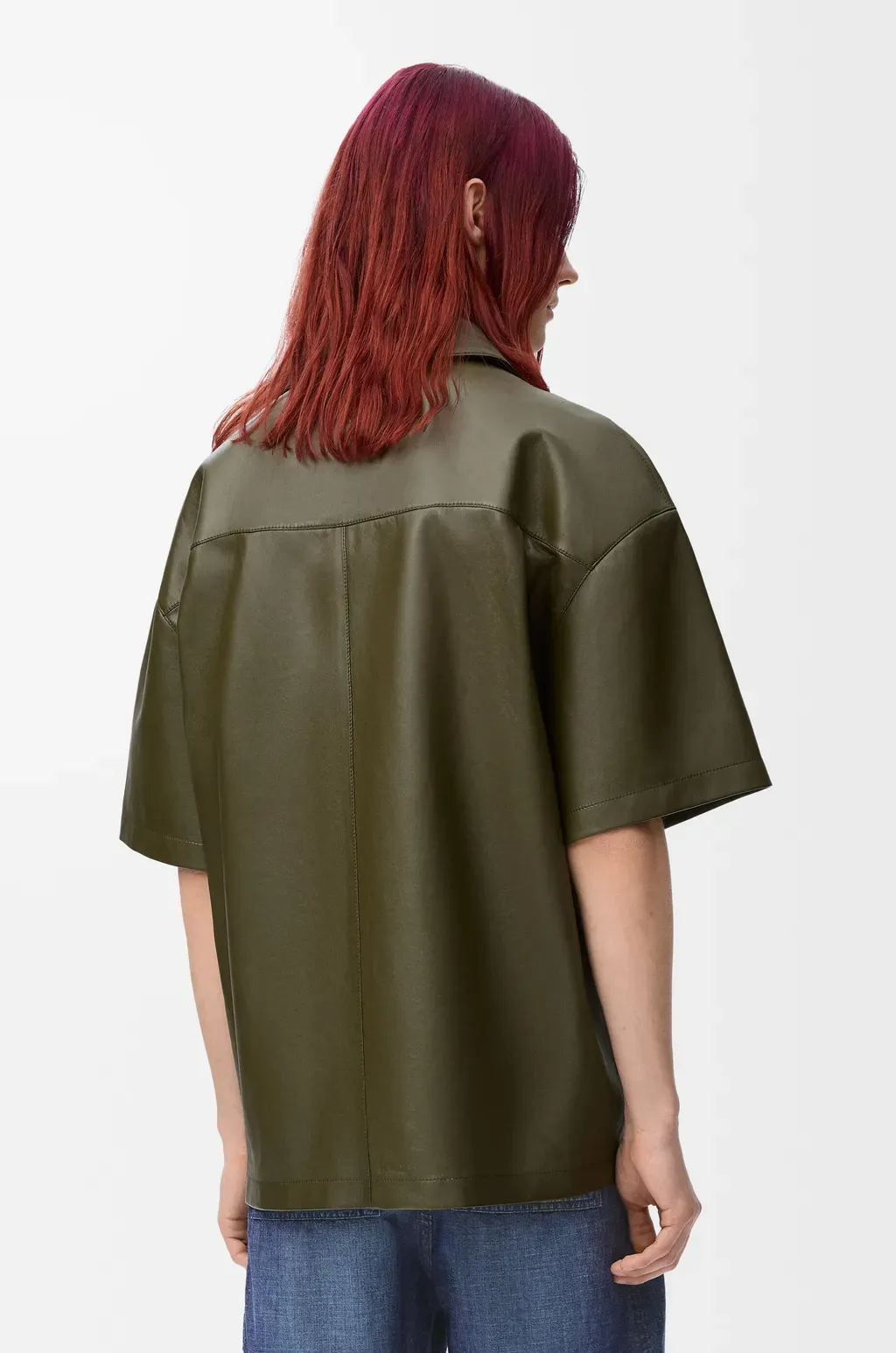 Short Sleeve Shirt In Nappa Lambskin