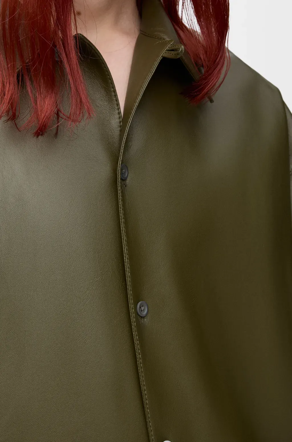 Short Sleeve Shirt In Nappa Lambskin