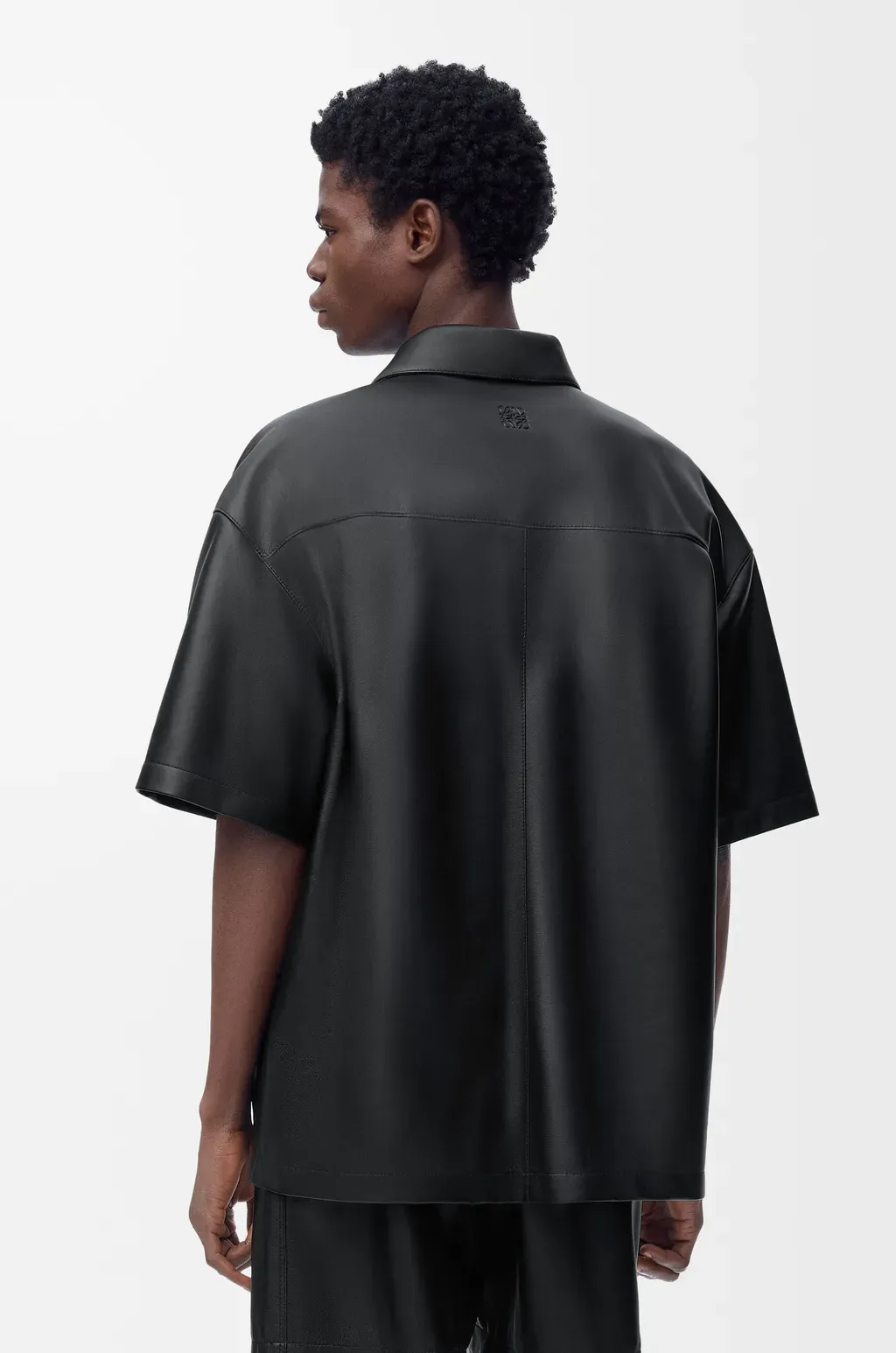 Short Sleeve Shirt In Nappa Lambskin