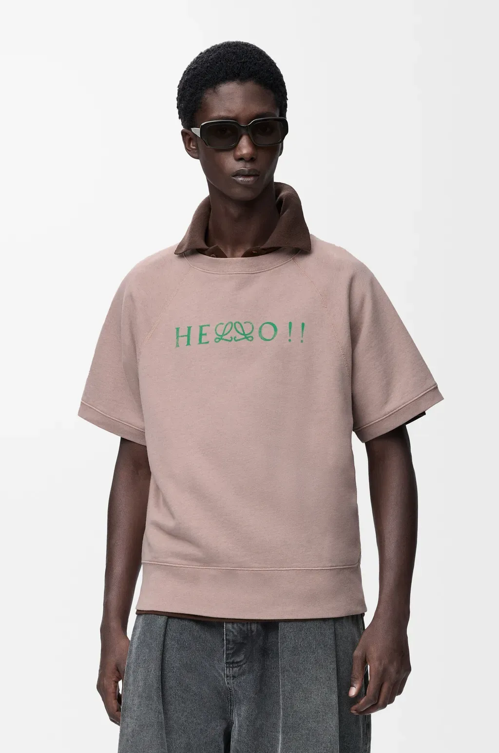 Short Sleeve Sweatshirt In Cotton