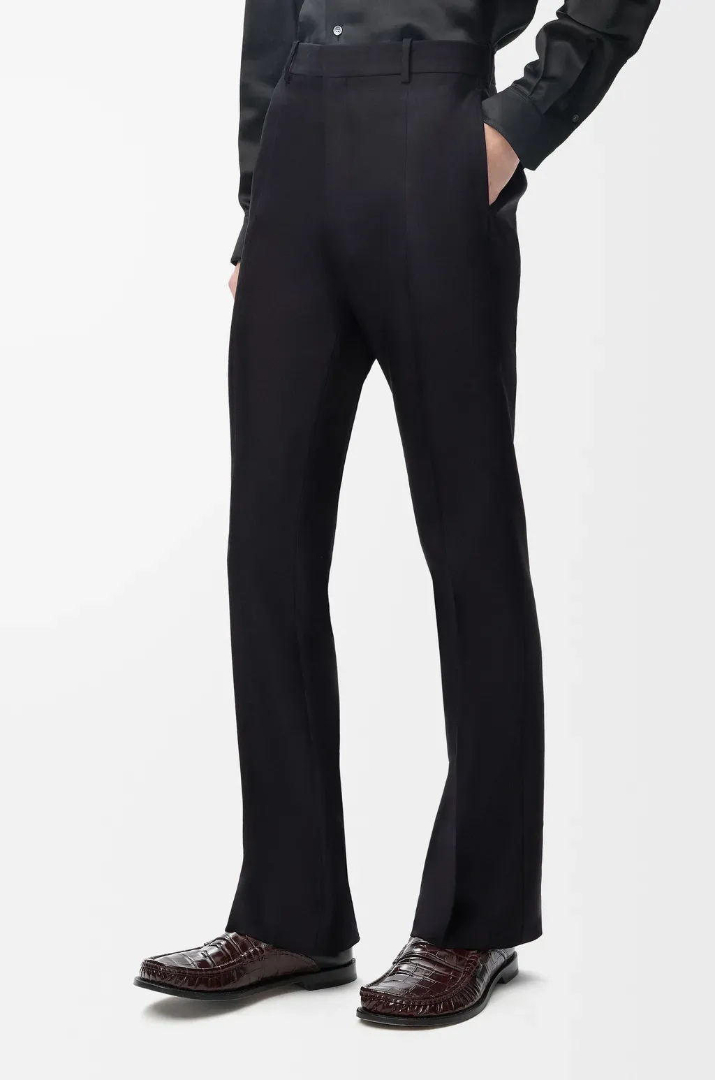 Trousers In Wool And Silk
