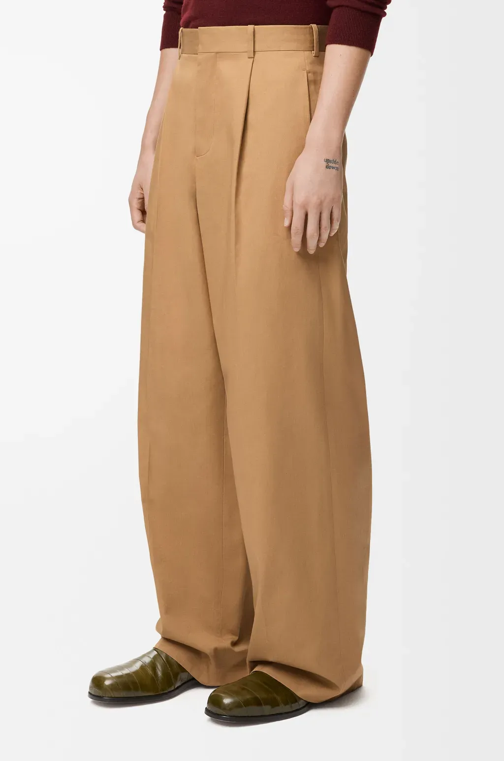 Wide Leg Trousers In Cotton