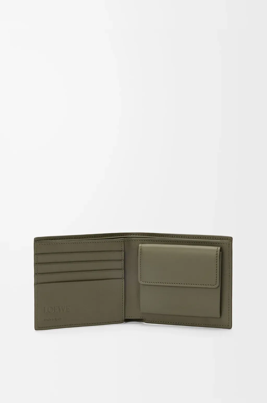Bifold Coin Wallet In Soft Grained Calfskin