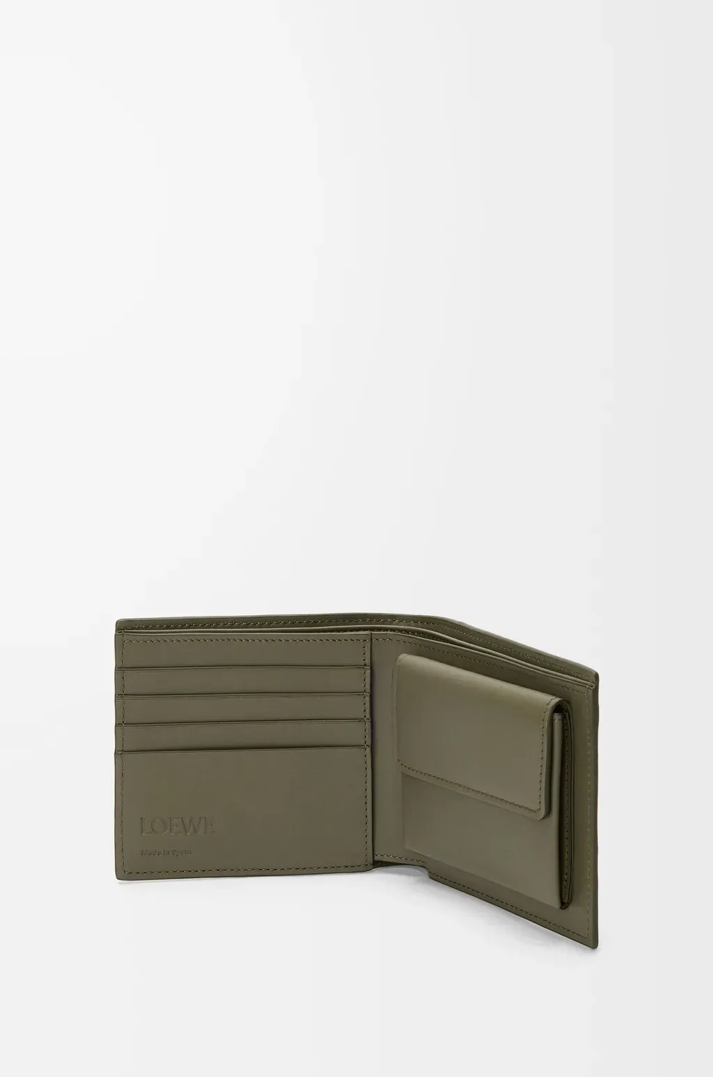 Bifold Coin Wallet In Soft Grained Calfskin