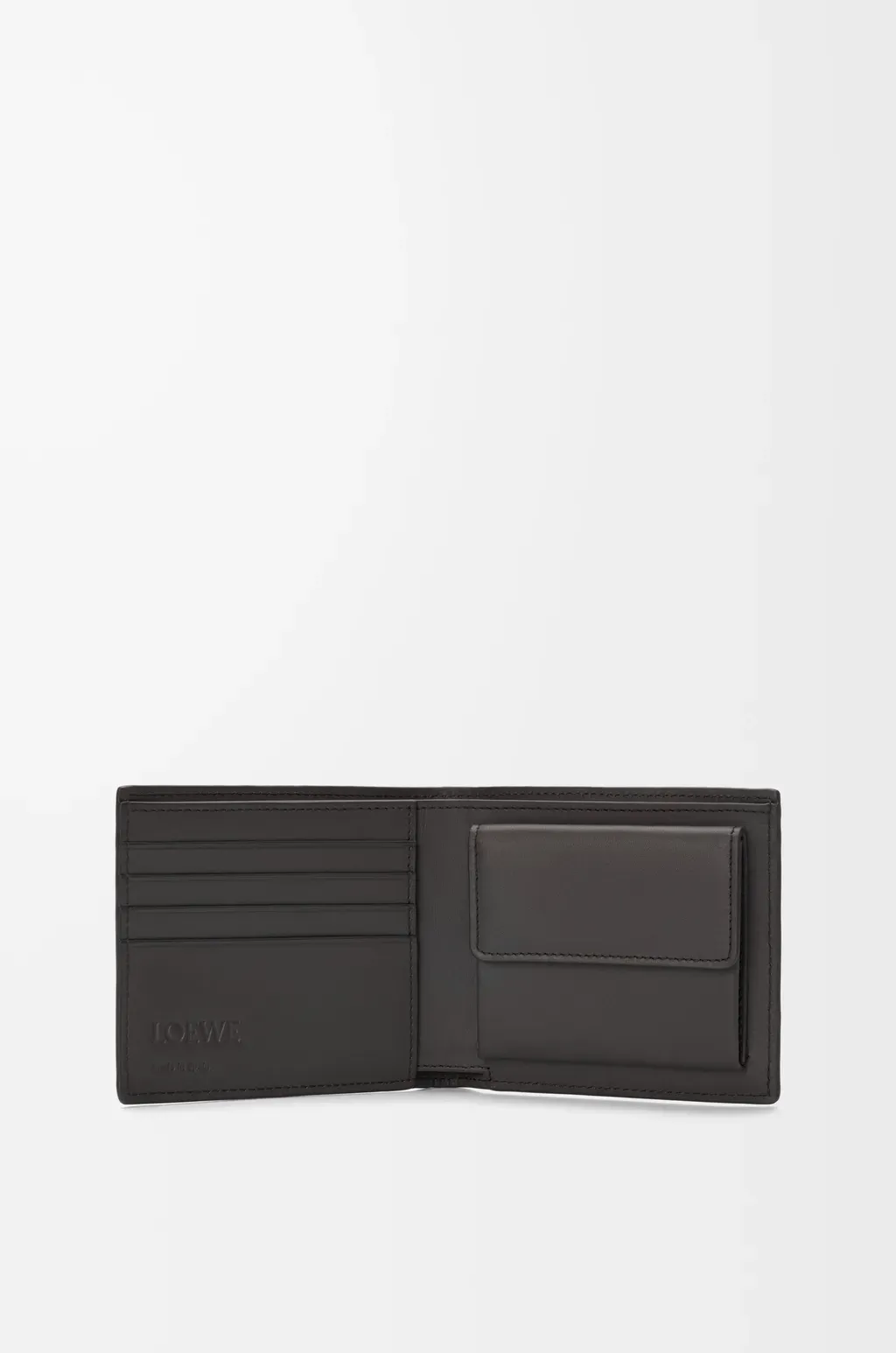 Bifold Coin Wallet In Textured Classic Calfskin