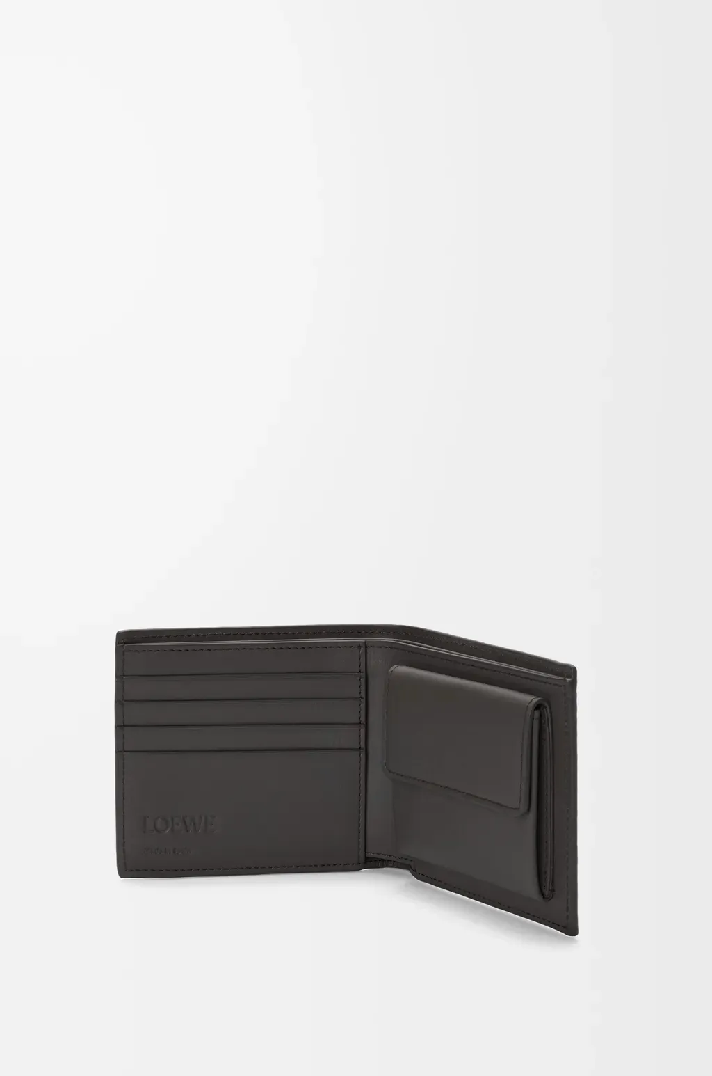 Bifold Coin Wallet In Textured Classic Calfskin