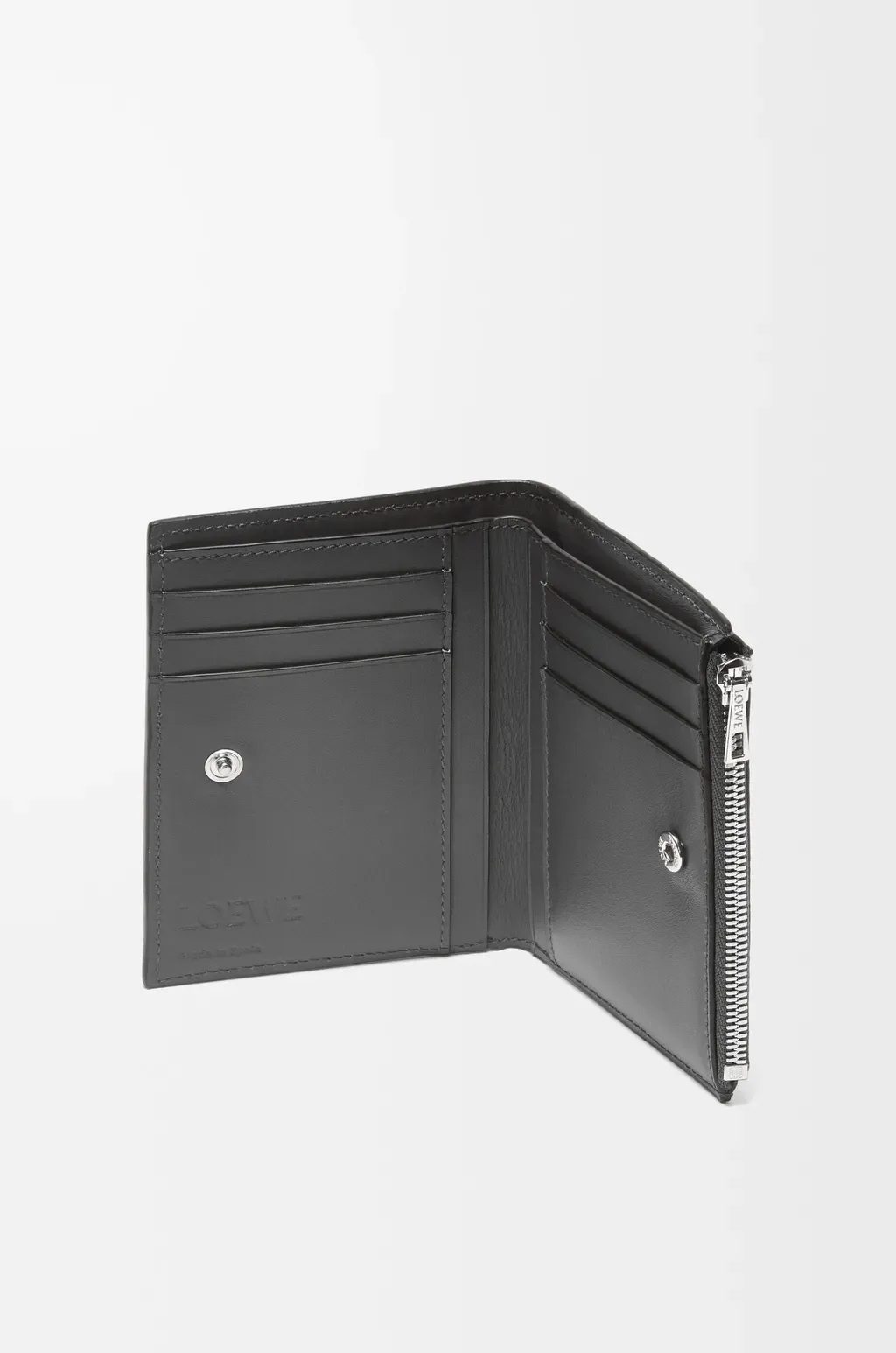 Slim Compact Wallet In Soft Grained Calfskin