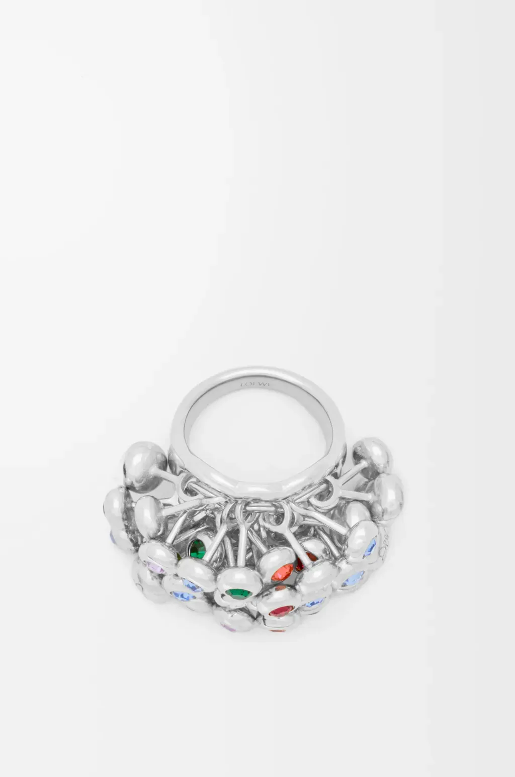 Push Pin Ring In Sterling Silver And Crystals