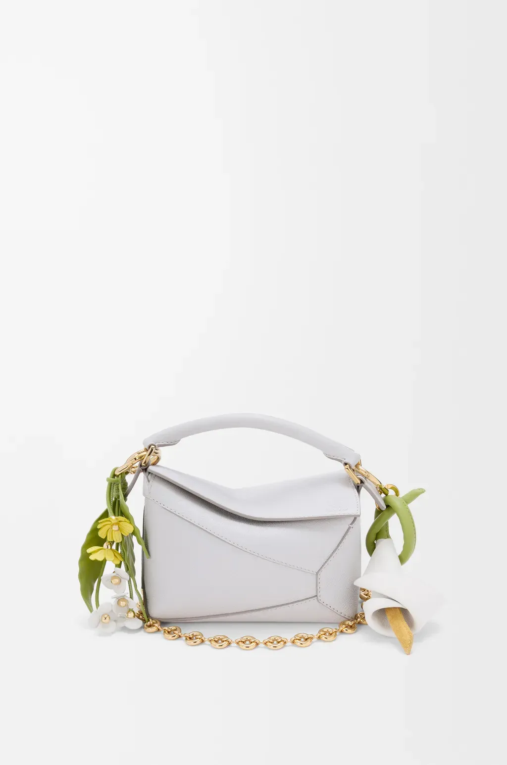 Strawberry Flower Charm In Classic Calfskin