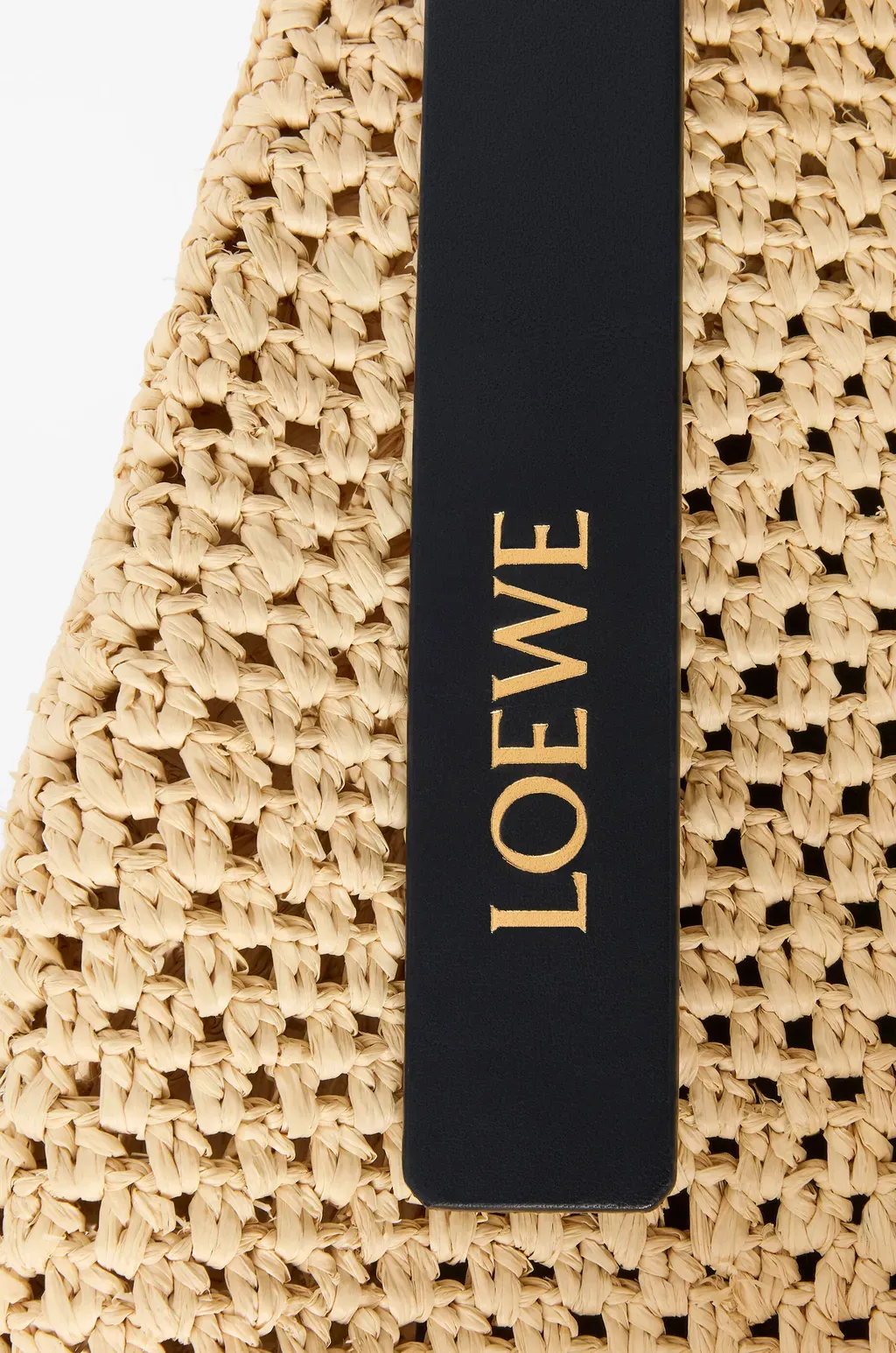 Small Punch Hole Hobo In Raffia And Calfskin