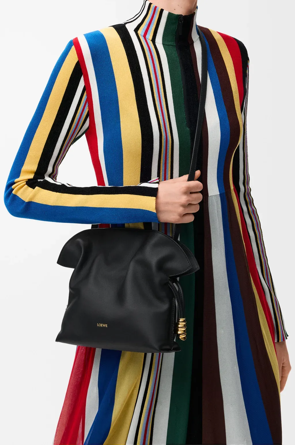 Mini Coil Flamenco Clutch In Nappa Calfskin