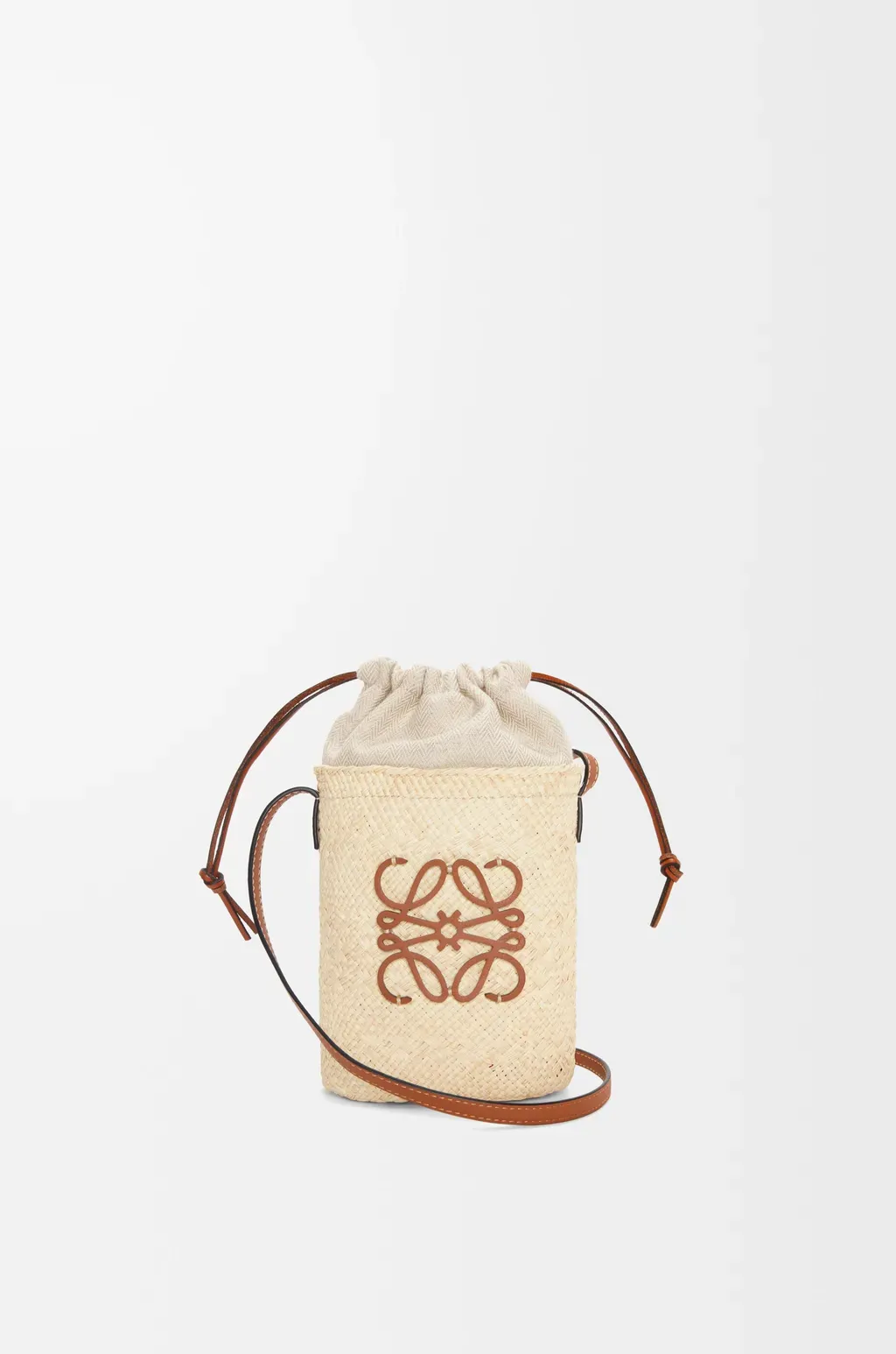 Square Pocket In Iraca Palm And Calfskin
