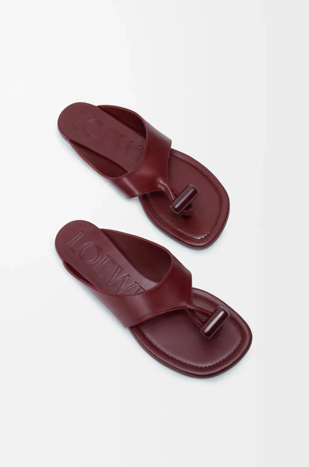 Toggle Flat Sandal In Shiny Smoot Calfskin