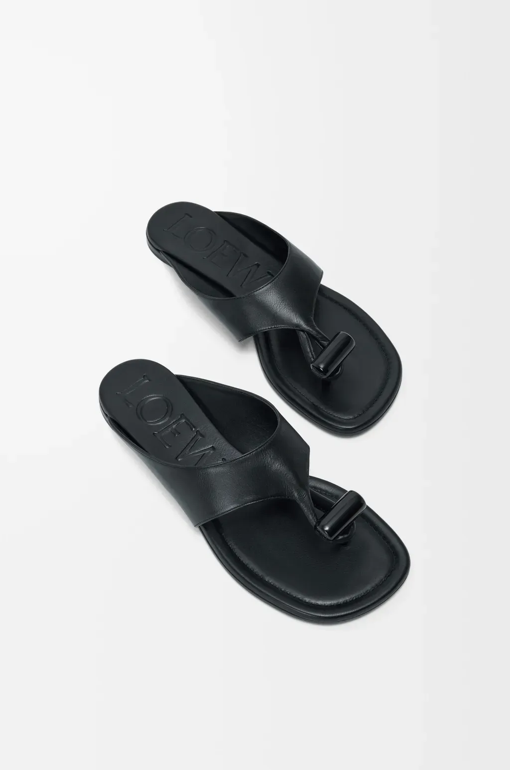 Toggle Flat Sandal In Shiny Smoot Calfskin