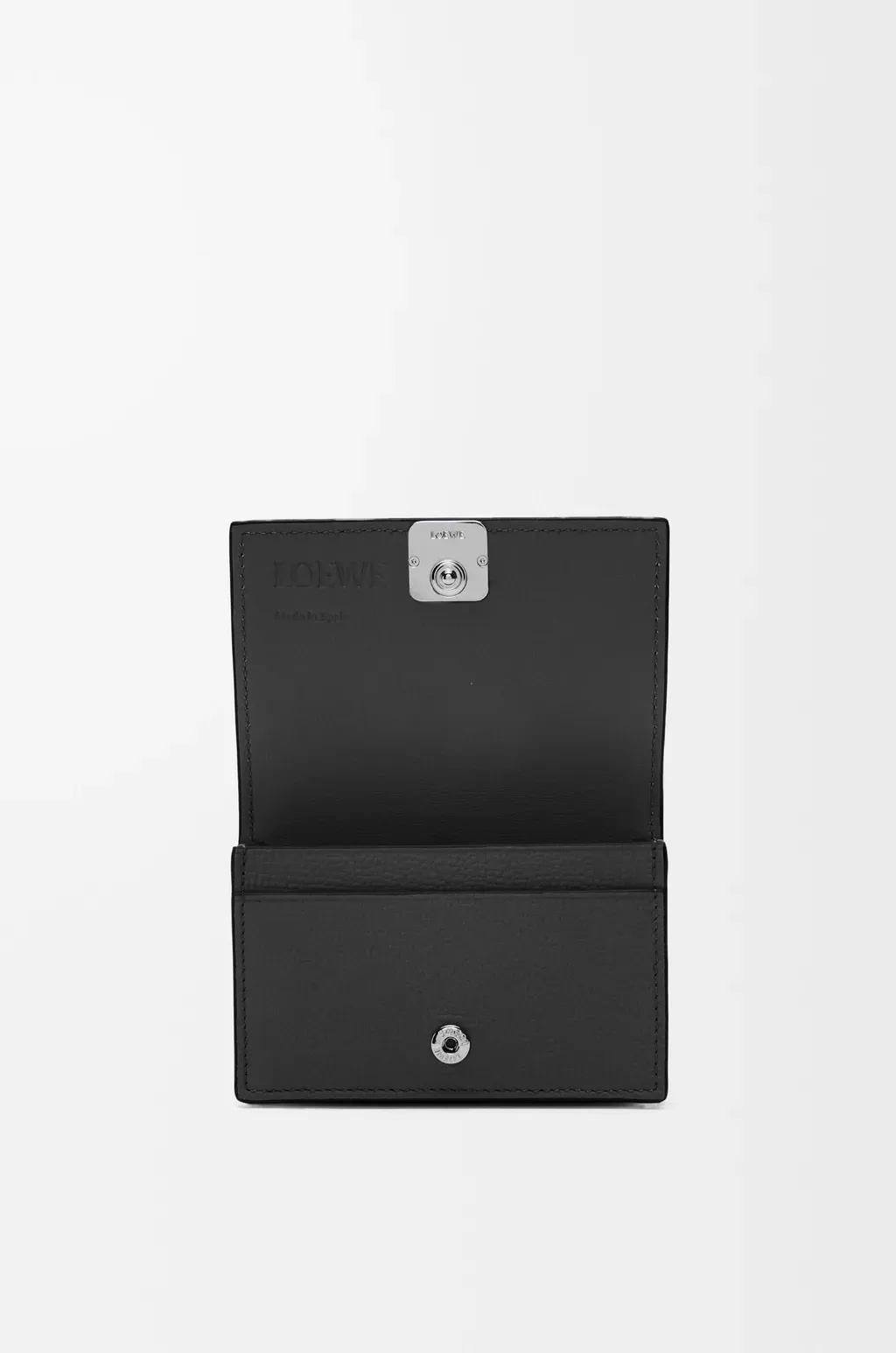 Anagram Business Cardholder In Pebble Grained Calfskin