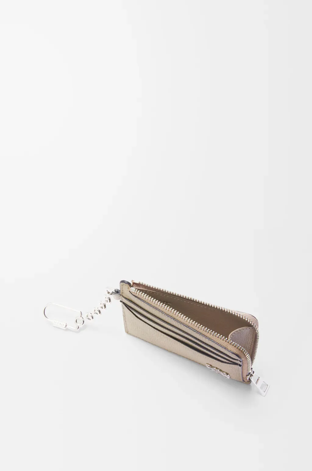 Anagram Square Coin Cardholder In Pebble Grained Calfskin