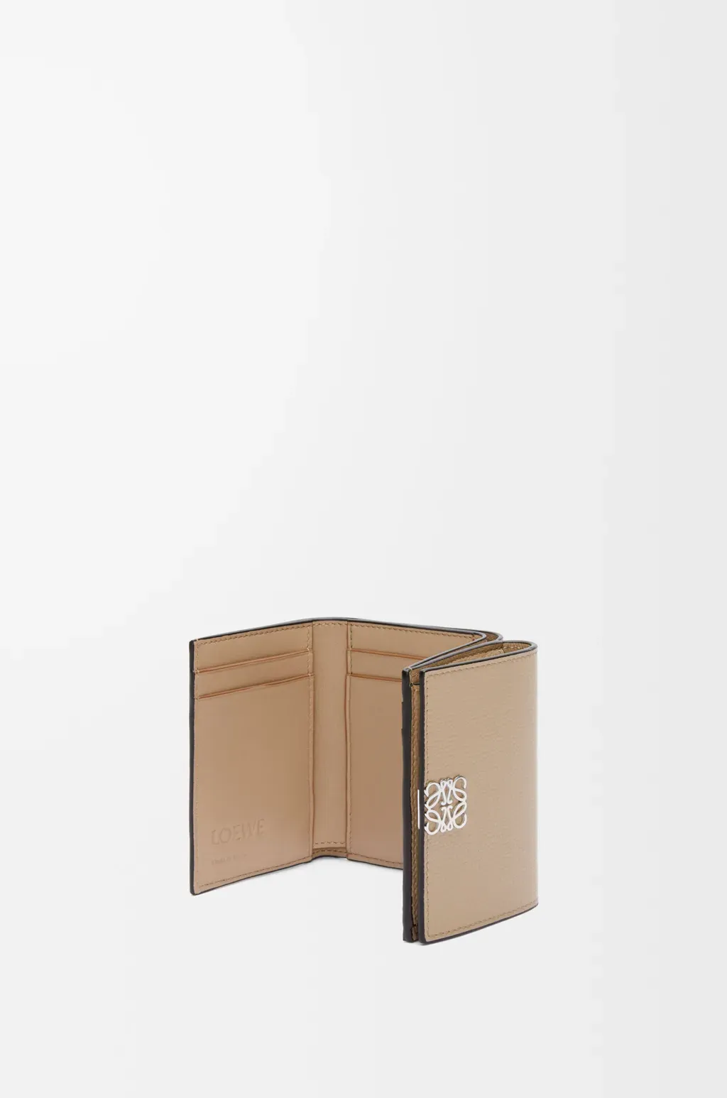 Anagram Trifold Wallet In Pebble Grained Calfskin