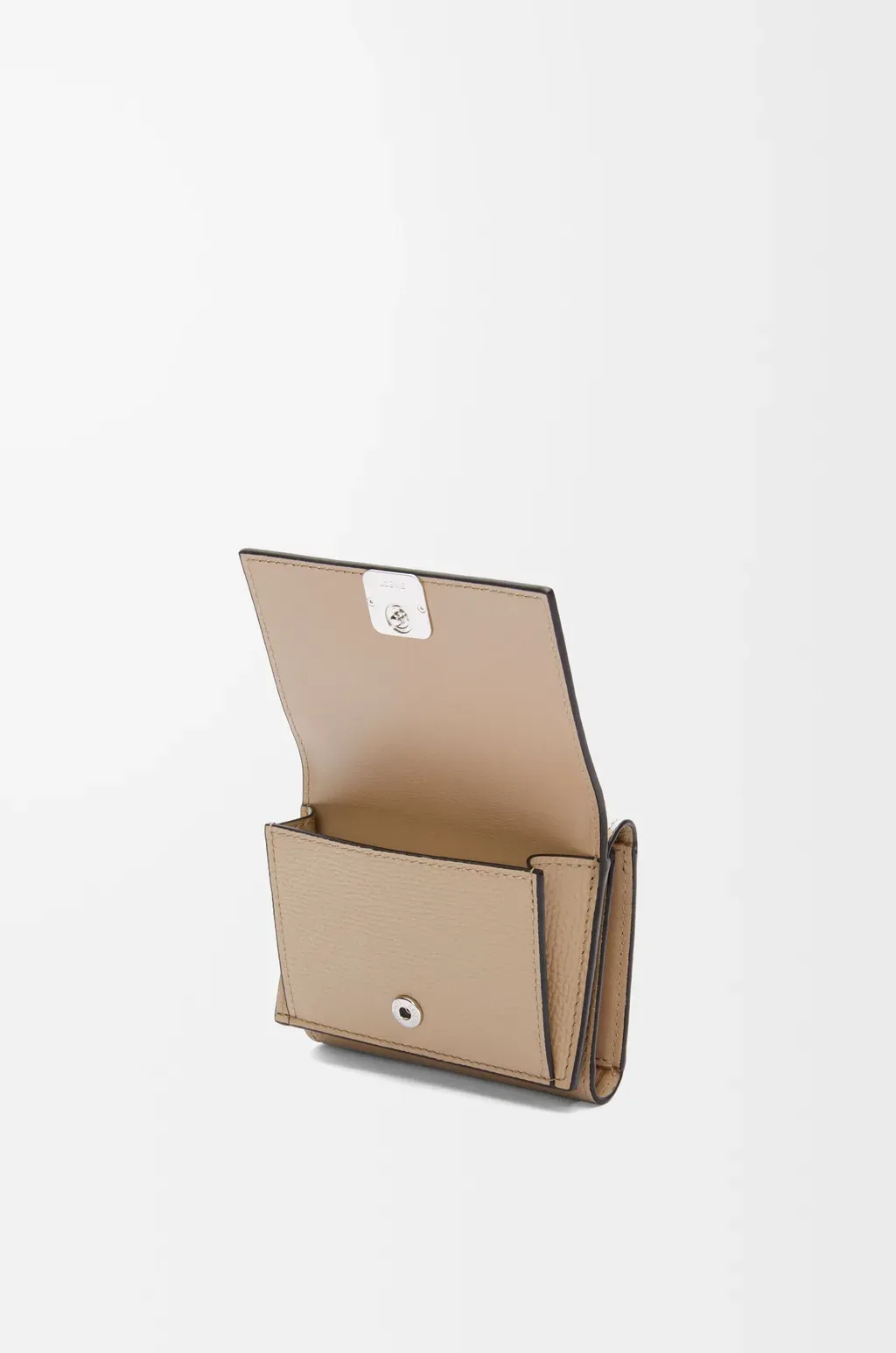 Anagram Trifold Wallet In Pebble Grained Calfskin