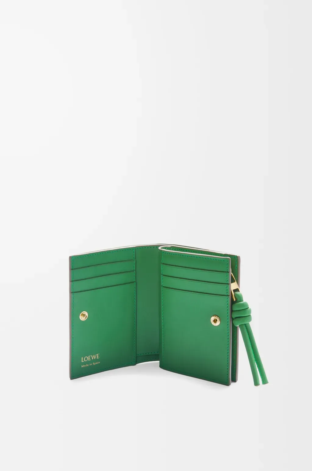 Knot Compact Wallet In Shiny Nappa Calfskin