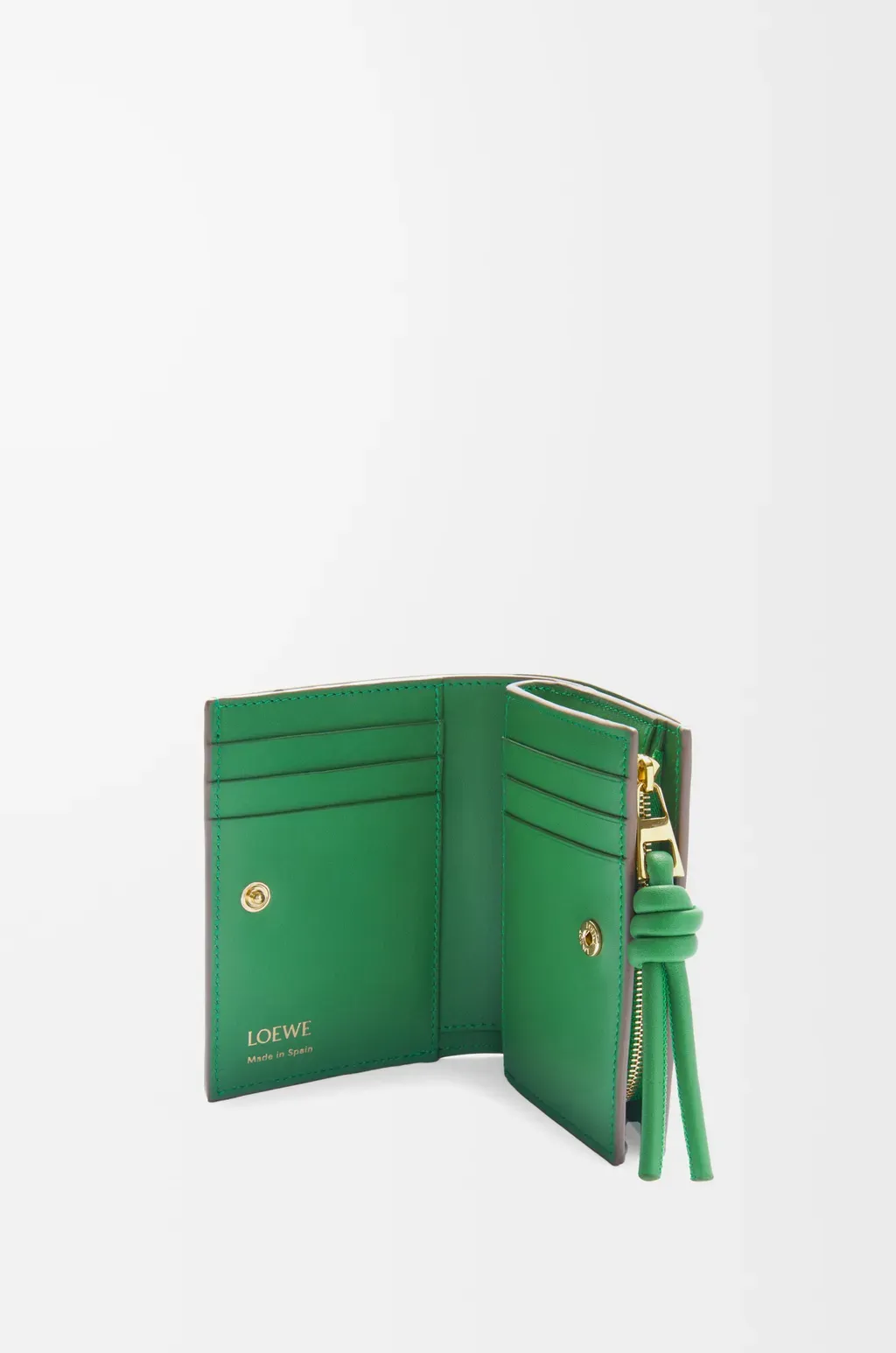 Knot Compact Wallet In Shiny Nappa Calfskin
