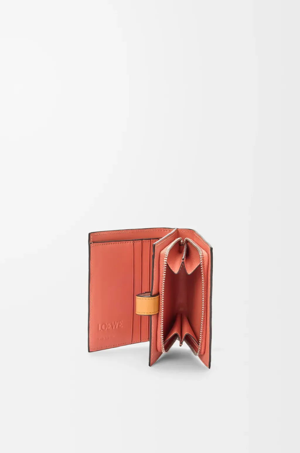 Compact Zip Wallet In Soft Grained Calfskin