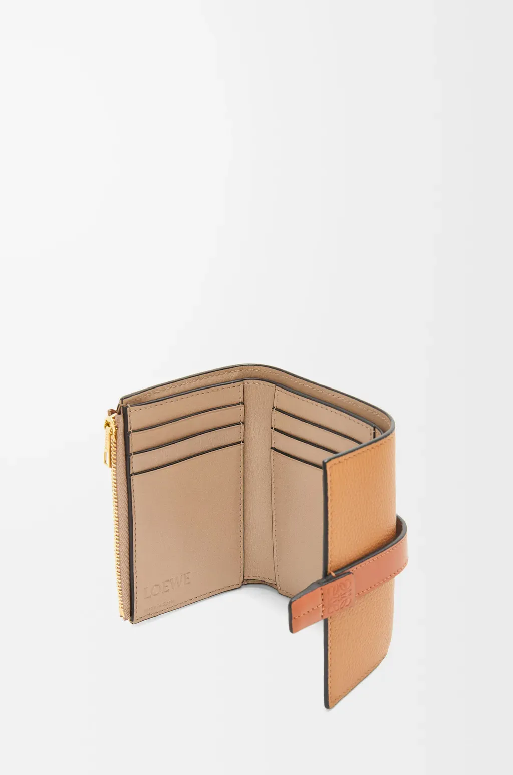 Small Vertical Wallet In Soft Grained Calfskin