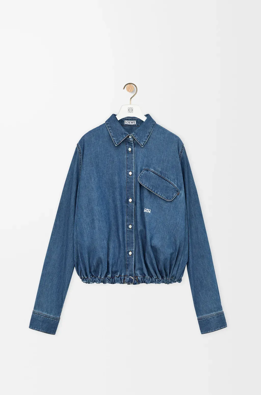 Belted Shirt In Denim