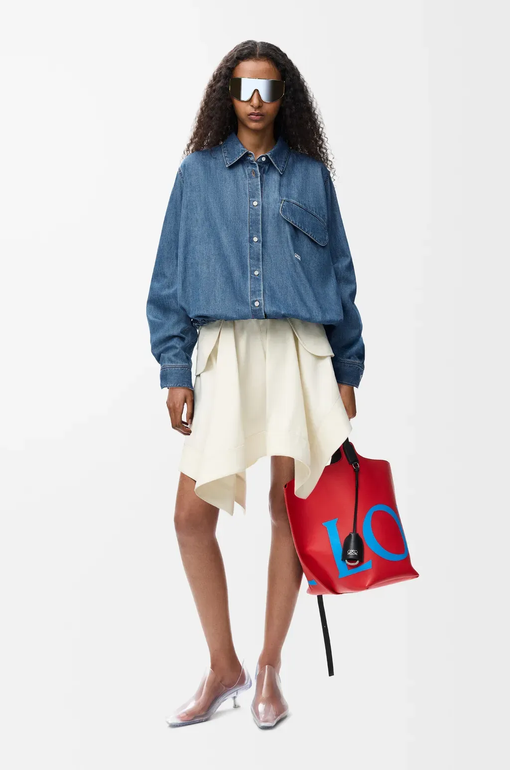 Belted Shirt In Denim