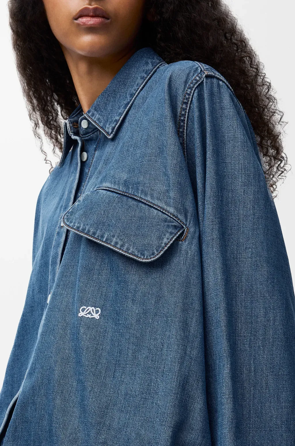 Belted Shirt In Denim