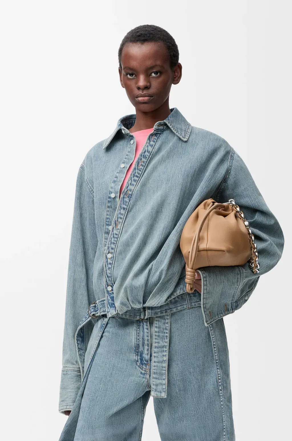 Draped Shirt In Denim
