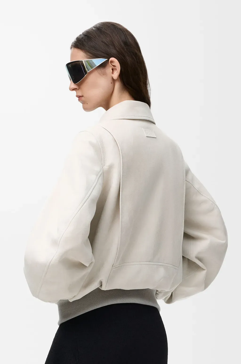 Bomber Jacket In Suede Goatskin