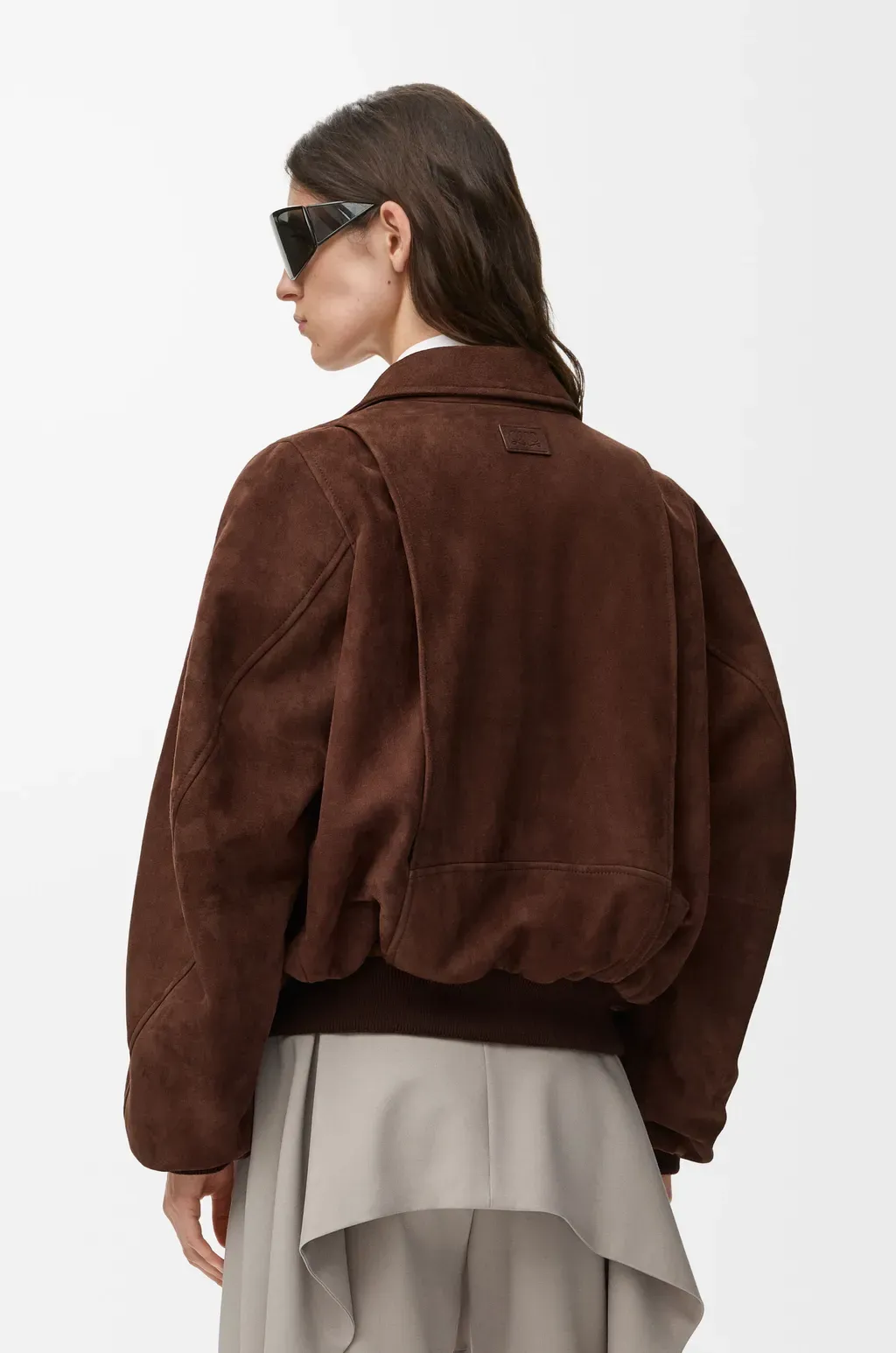 Bomber Jacket In Suede Goatskin