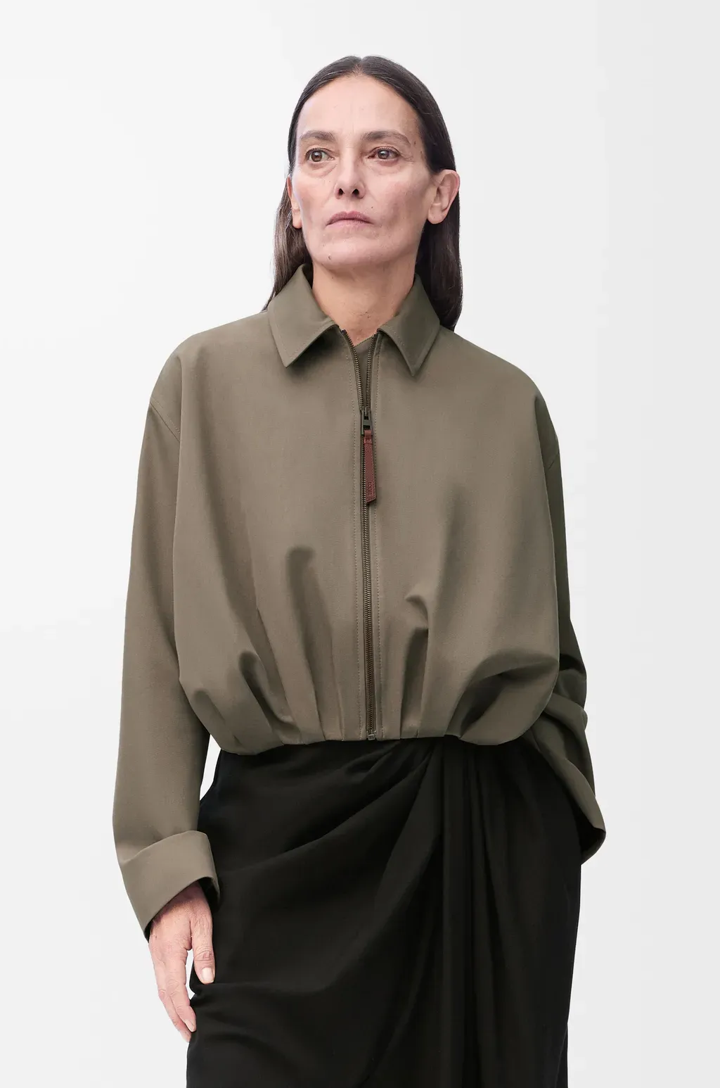 Draped Jacket In Cotton And Silk