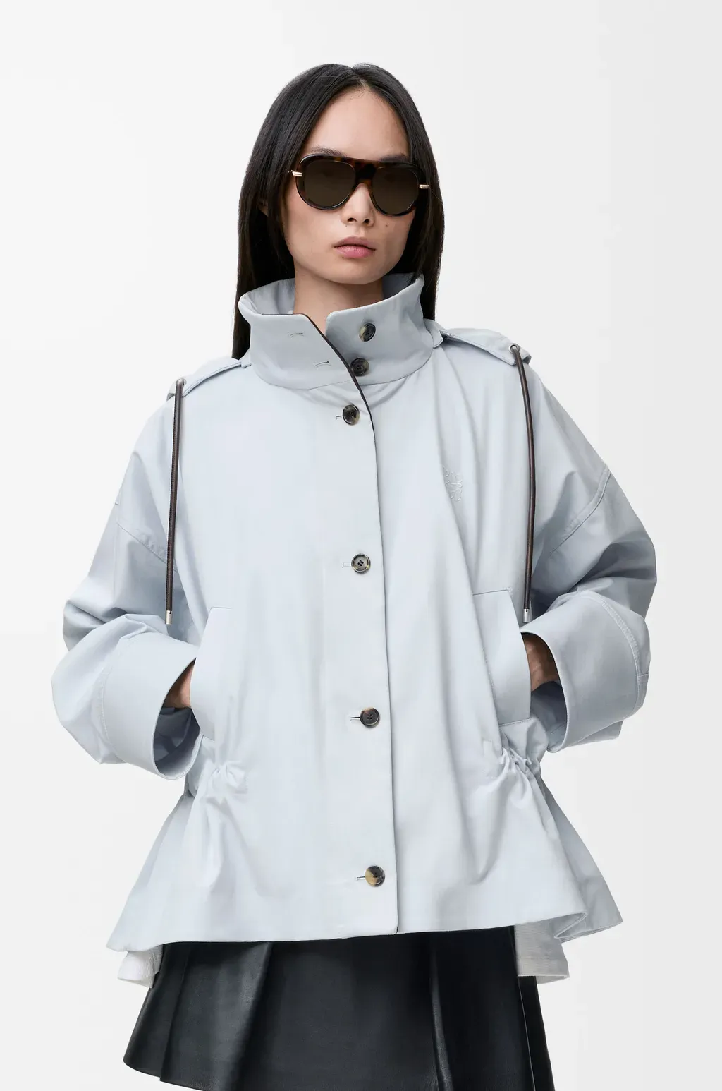 Hooded Jacket In Cotton And Silk