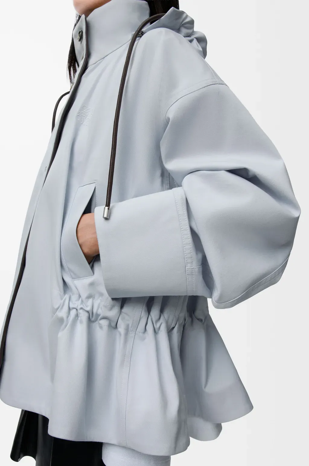 Hooded Jacket In Cotton And Silk