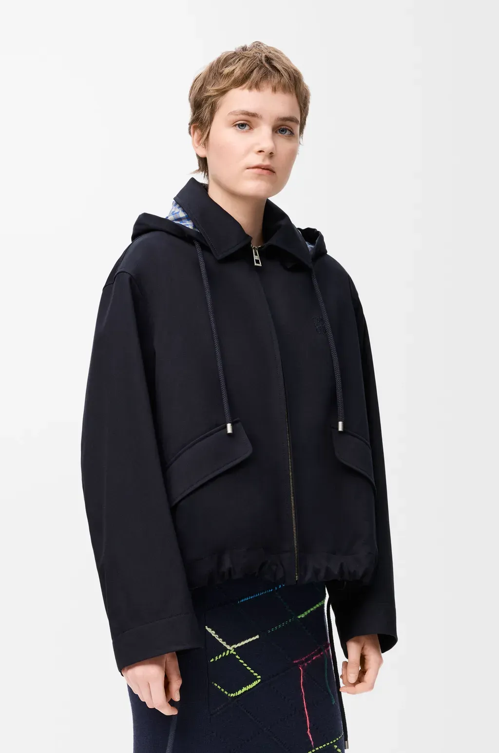 Hooded Parka In Cotton And Silk