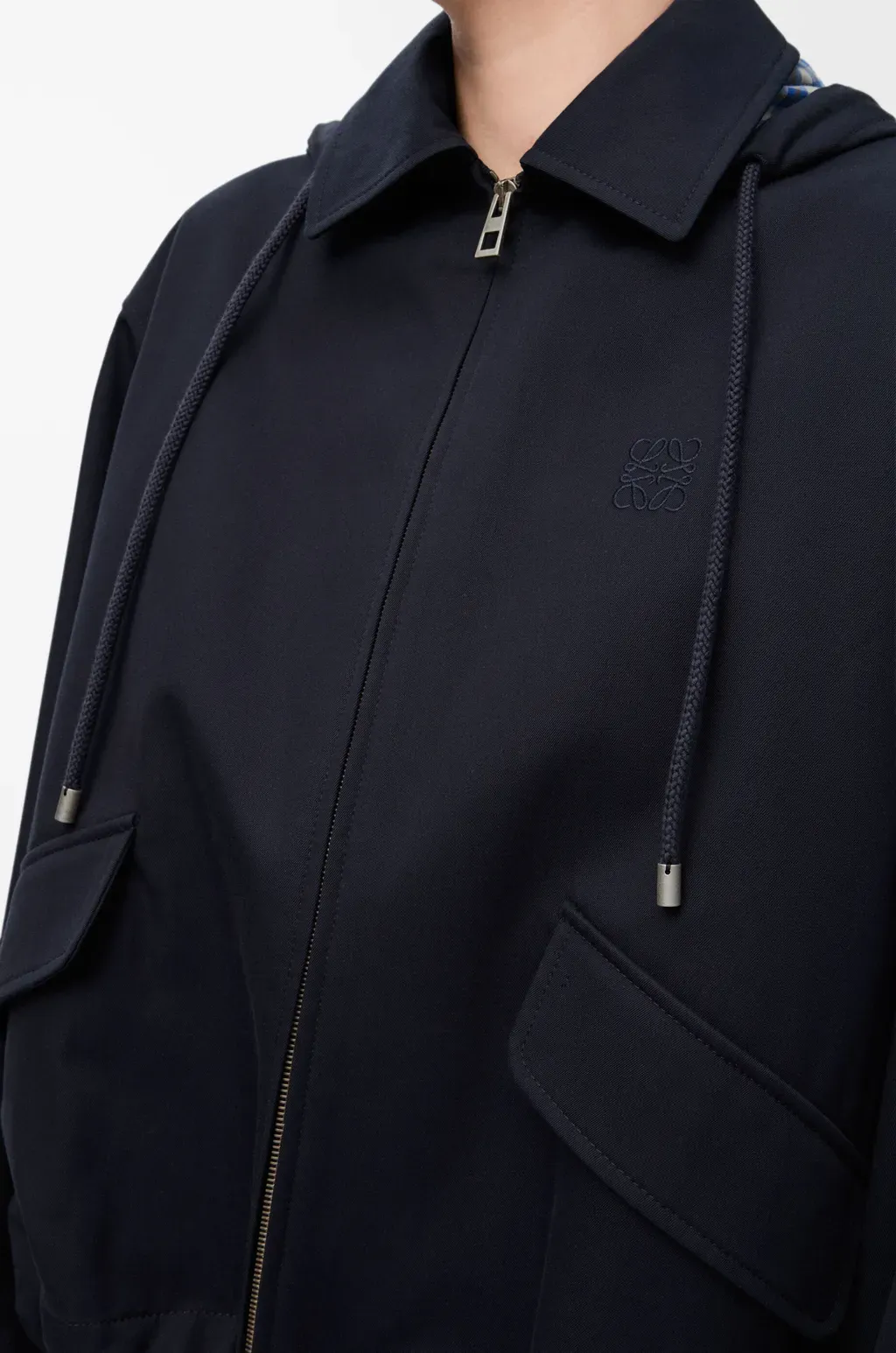 Hooded Parka In Cotton And Silk