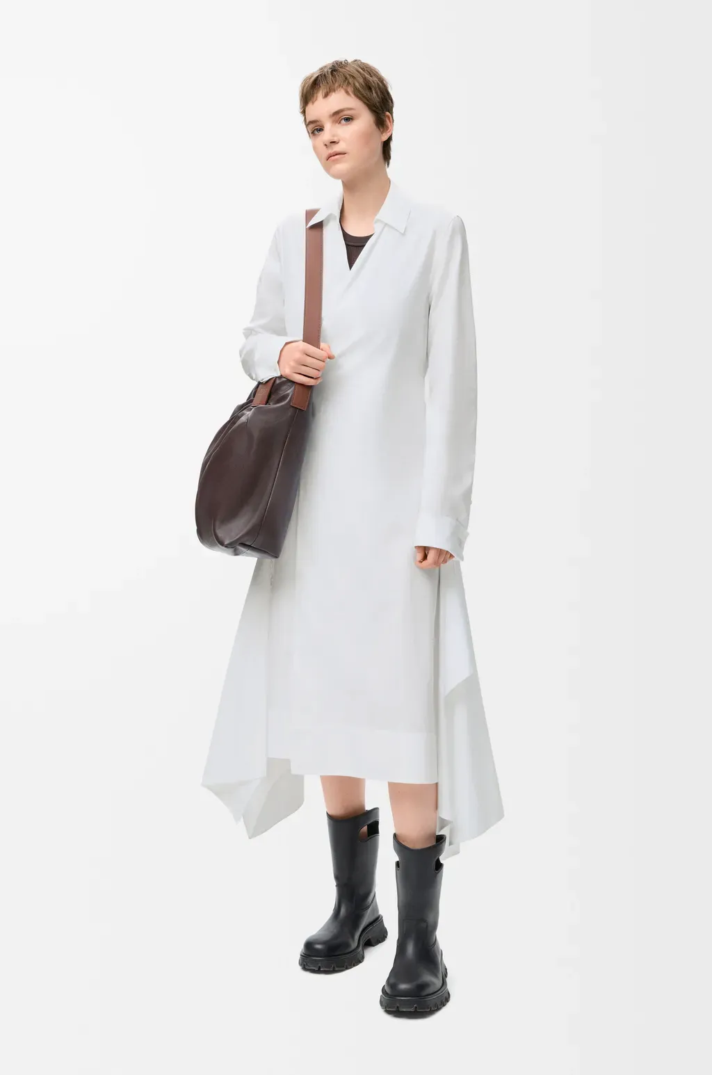 Draped Dress In Cotton