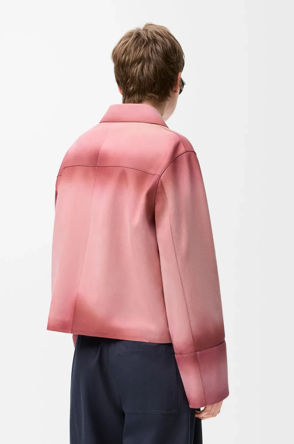 Turn-Up Jacket In Suede Lambskin