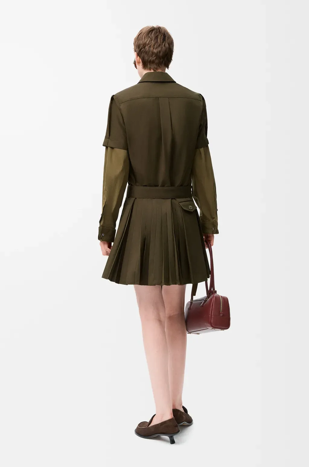 Pleated Dress In Cotton Blend