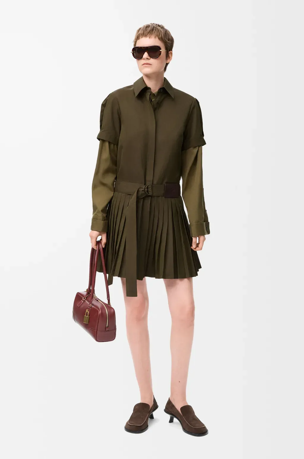 Pleated Dress In Cotton Blend