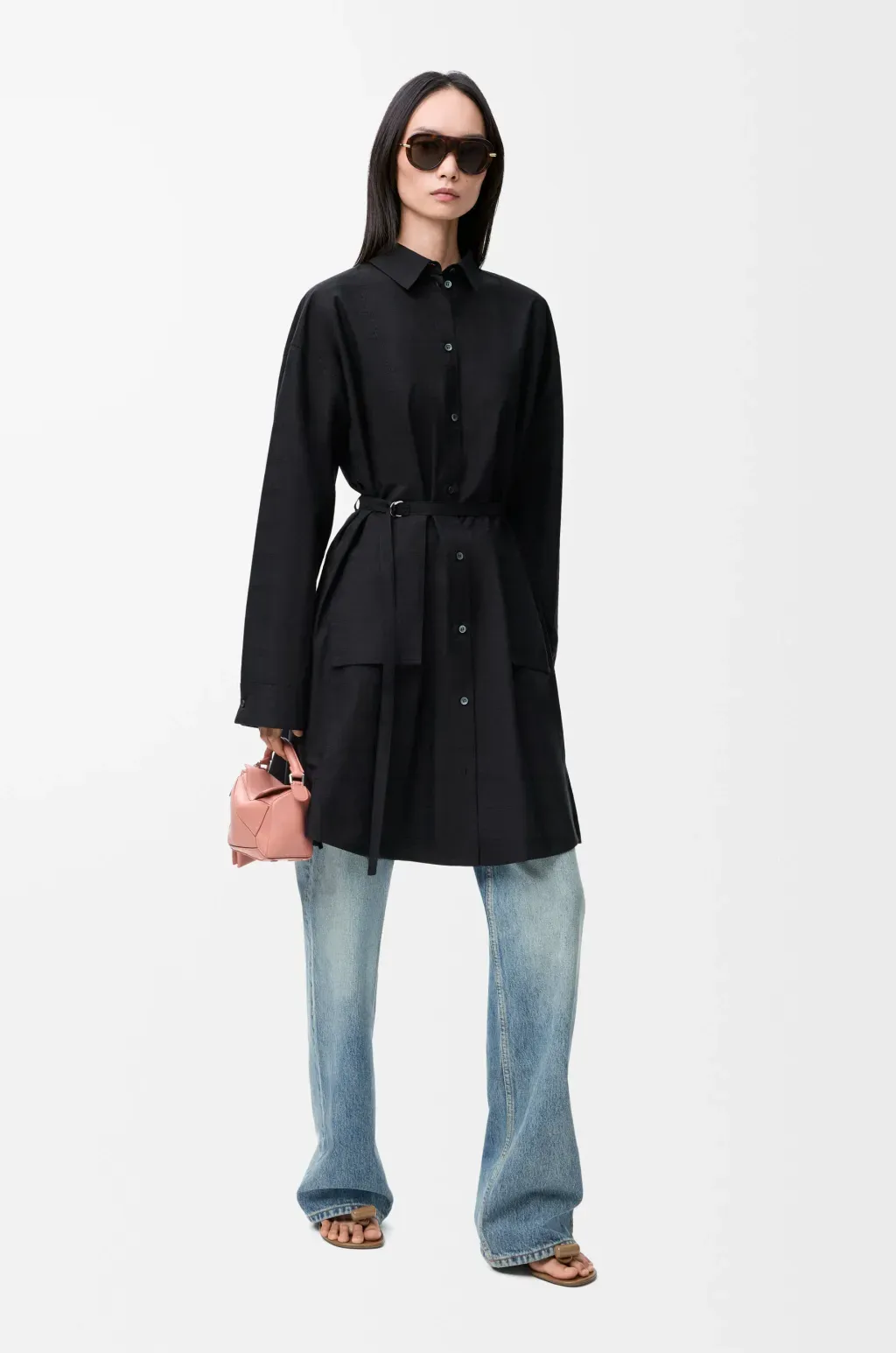 Shirt Dress In Silk And Cotton