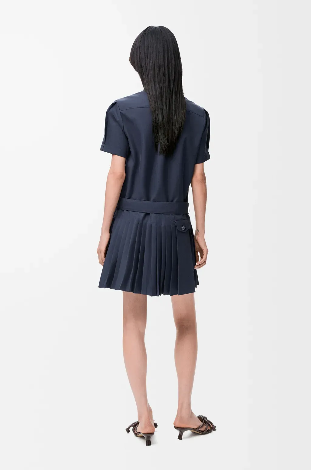 Pleated Dress In Cotton Blend