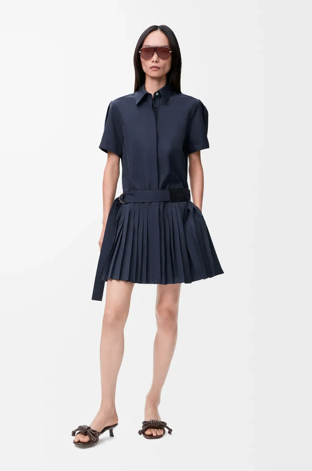 Pleated Dress In Cotton Blend