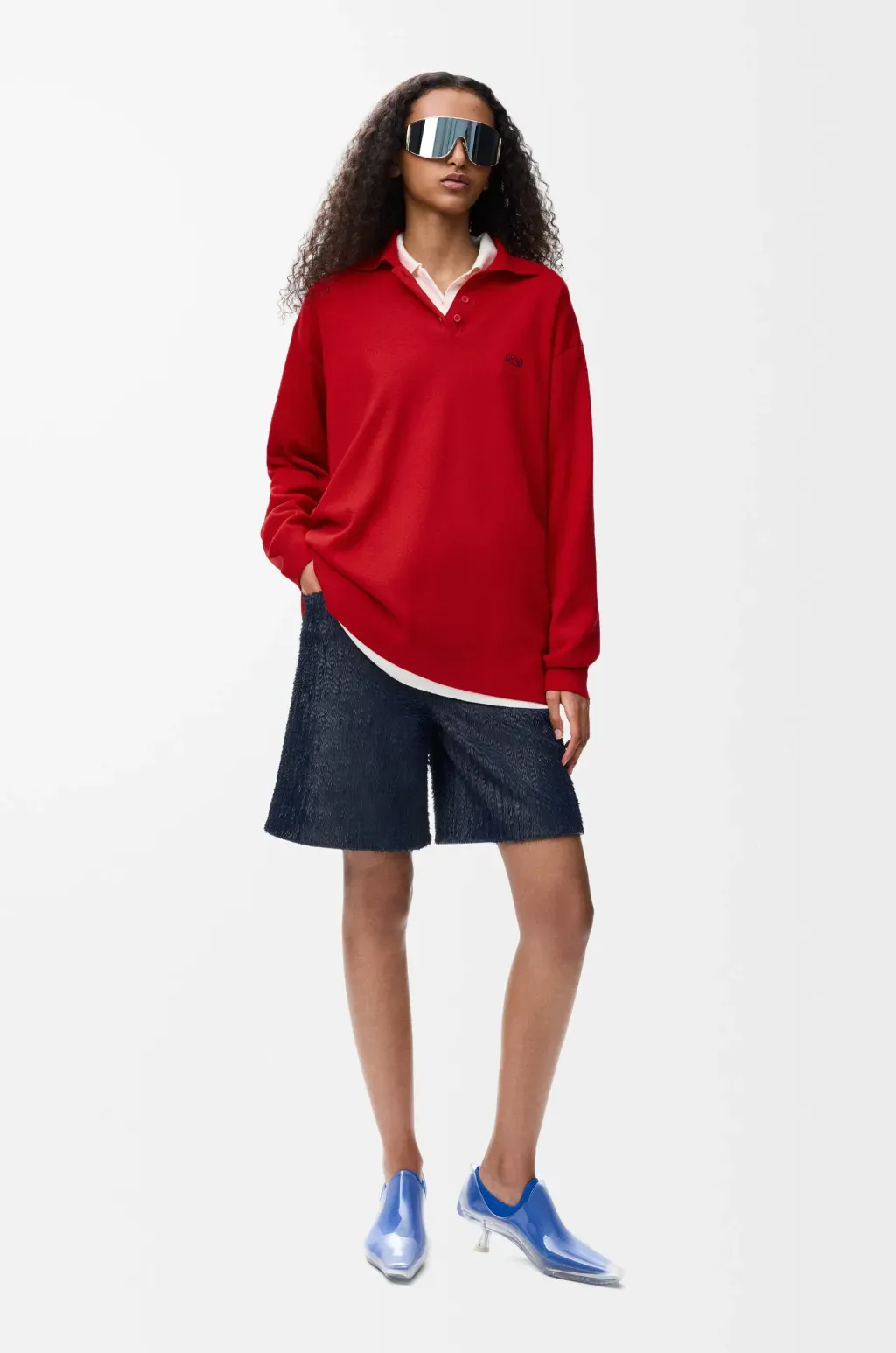 Polo Sweater In Cashmere And Silk Blend